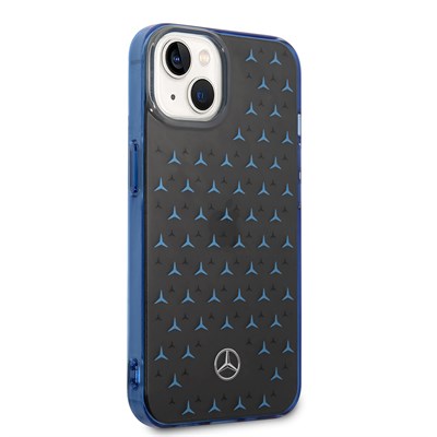 Apple iPhone 14 Kılıf Mercedes Benz Çift Katmanlı Yıldız Desenli Dizayn Kapak