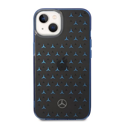 Apple iPhone 14 Kılıf Mercedes Benz Çift Katmanlı Yıldız Desenli Dizayn Kapak