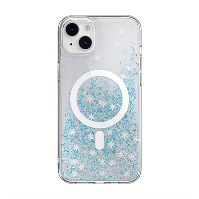Apple iPhone 14 Plus Magsafe Şarj Özellikli Parlayan Simli Şeffaf Switcheasy Starfield-M Kapak