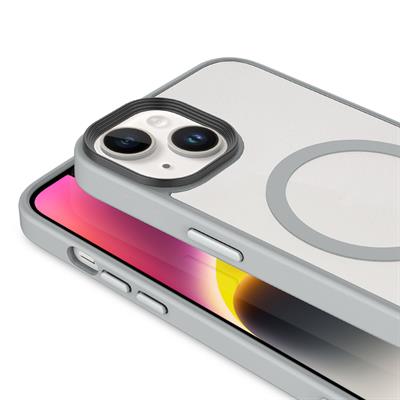 Apple iPhone 14 Plus Kılıf Mat Arka Yüzey Wireless Şarj Özellikli Zore Flet Magsafe Kapak