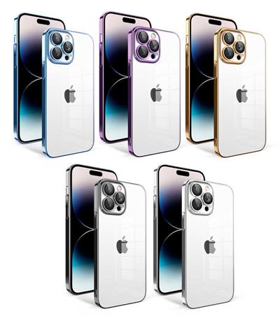 Apple iPhone 14 Pro Kılıf Kamera Korumalı Renkli Çerçeveli Zore Garaj Kapak