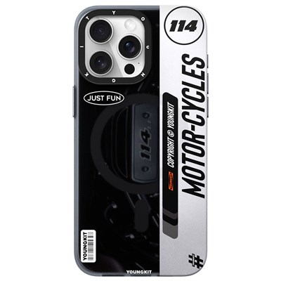 Apple iPhone 14 Pro Kılıf Magsafe Şarj Özellikli YoungKit Motorcycle Legend Serisi Kapak