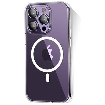 Apple iPhone 14 Pro Kılıf Magsafe Şarj Özellikli Transparan Sert PC Wlons Pita Kapak