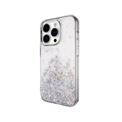 Apple iPhone 14 Pro Parlayan Simli Şeffaf Switcheasy Starfield Kapak