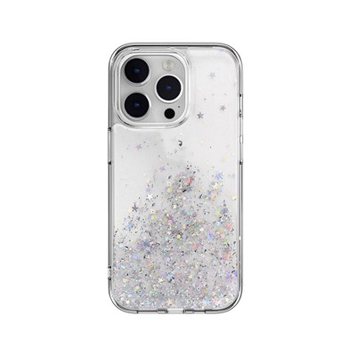 Apple iPhone 14 Pro Parlayan Simli Şeffaf Switcheasy Starfield Kapak