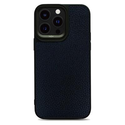 Apple iPhone 14 Pro Kılıf Soft Deri Metal Kamera Çerçeveli ​Kajsa Litchi Kapak