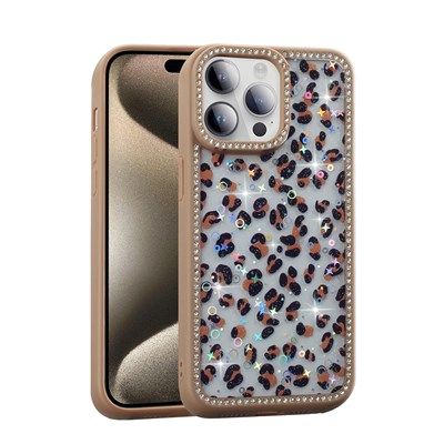 Apple iPhone 14 Pro Kılıf Taşlı ve Simli Tasarım Zore Azra Kapak