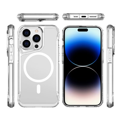 Apple iPhone 15 Pro Max Kılıf Zore Magsafe Şarj Özellikli T-Max Magsafe Kapak