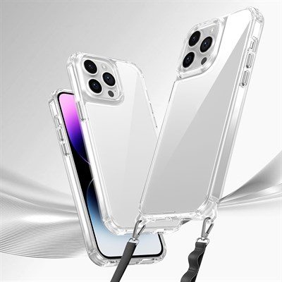 Apple iPhone 14 Pro Max Kılıf Airbagli Takılabilir Askı Aparatlı Zore Snap Silikon Kapak