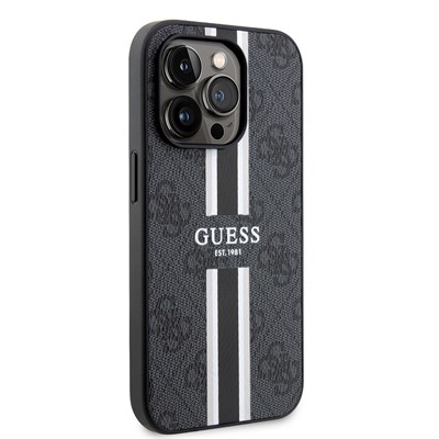 Apple iPhone 14 Pro Max Kılıf Guess Orjinal Lisanslı Magsafe Şarj Özellikli 4G Şerit Tasarımlı Printed Kapak