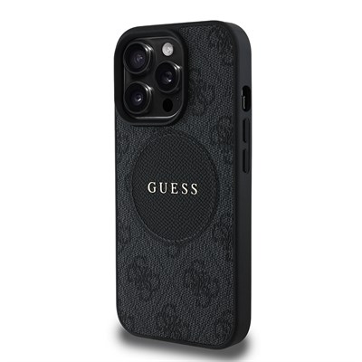 Apple iPhone 14 Pro Max Kılıf Guess Orjinal Lisanslı Magsafe Şarj Özellikli Yazı Logolu Circle Classic Kapak