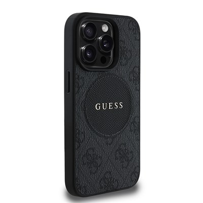 Apple iPhone 14 Pro Max Kılıf Guess Orjinal Lisanslı Magsafe Şarj Özellikli Yazı Logolu Circle Classic Kapak