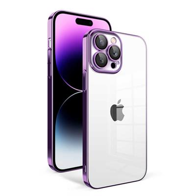 Apple iPhone 14 Pro Max Kılıf Kamera Korumalı Renkli Çerçeveli Zore Garaj Kapak