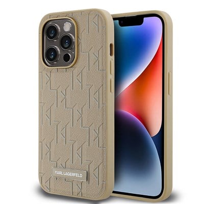 Apple iPhone 14 Pro Max Kılıf Karl Lagerfeld Orjinal Lisanslı Magsafe Şarj Özellikli KL Yazılı Hot Stamp Kapak