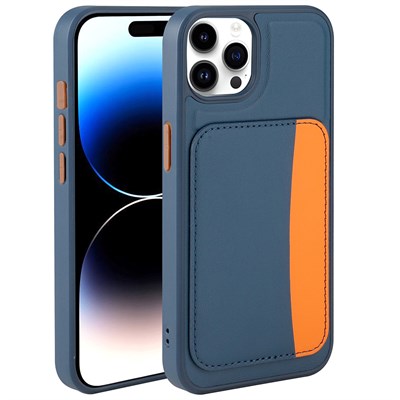 Apple iPhone 14 Pro Max Kılıf Kartlıklı Zore X-Kart Silikon Kapak