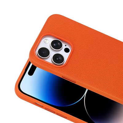 Apple iPhone 14 Pro Max Kılıf M-Safe Şarj Özellikli Kumaş Tasarımlı Zore Miami Sert PC Kapak