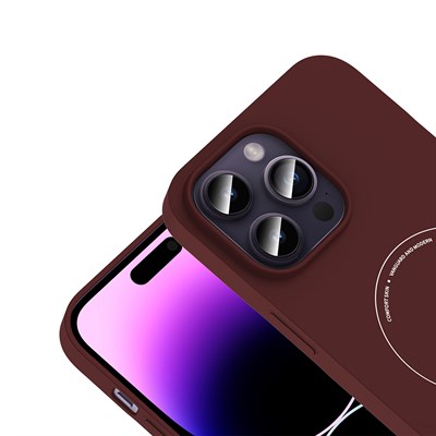 Apple iPhone 14 Pro Max Kılıf M-Safe Şarj Özellikli Kamera Korumalı Zore Elio Sert PC Kapak