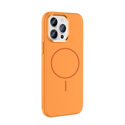 Apple iPhone 14 Pro Max Kılıf M-Safe Şarj Özellikli Metal Kamera Çerçeveli Zore Edi Silikon Kapak