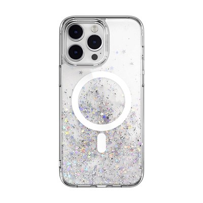 Apple iPhone 14 Pro Max Magsafe Şarj Özellikli Parlayan Simli Şeffaf Switcheasy Starfield-M Kapak