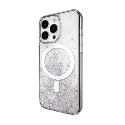 Apple iPhone 14 Pro Max Magsafe Şarj Özellikli Parlayan Simli Şeffaf Switcheasy Starfield-M Kapak