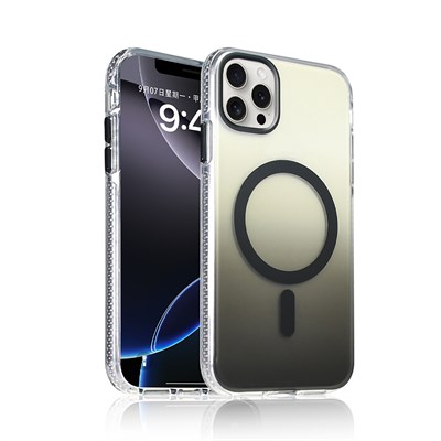 Apple iPhone 14 Pro Max Kılıf M-safe Şarj Özellikli Transparan Renk Geçişli Zore Toros Kapak