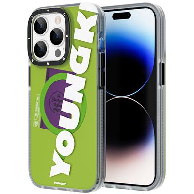 Apple iPhone 14 Pro Max Kılıf Magsafe Şarj Özellikli Youngkit Binfen Serisi Yazı Temalı Kapak