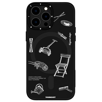 Apple iPhone 14 Pro Max Kılıf Magsafe Şarj Özellikli Desenli Youngkit Plaything Serisi Kapak