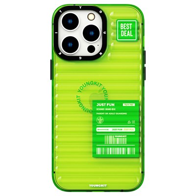 Apple iPhone 14 Pro Max Kılıf Şeffaf Renkli Tasarım YoungKit Fluorite Serisi Kapak