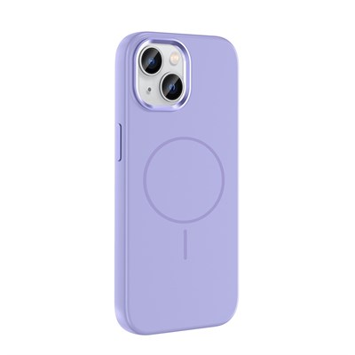 Apple iPhone 15 Kılıf M-Safe Şarj Özellikli Metal Kamera Çerçeveli Zore Edi Silikon Kapak