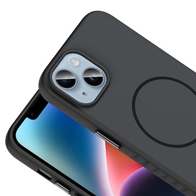 Apple iPhone 15 Kılıf M-safe Şarj Özellikli Zore Tea Kapak