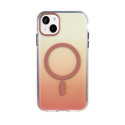 Apple iPhone 15 Kılıf M-safe Şarj Özellikli Transparan Renk Geçişli Zore Toros Kapak