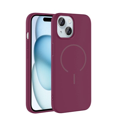 Apple iPhone 15 Kılıf M-safe Şarj Özellikli Zore Meta Kapak