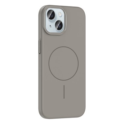 Apple iPhone 15 Kılıf Magsafe Şarj Özellikli Zore Ruby Silikon Kapak