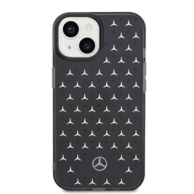 Apple iPhone 15 Kılıf Mercedes Benz Çift Katmanlı Yıldız Desenli Dizayn Kapak