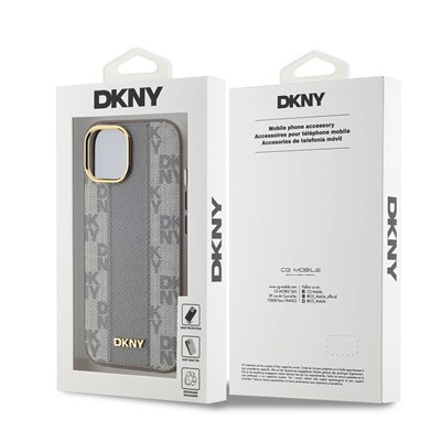 Apple iPhone 15 Plus Kılıf DKNY Orjinal Lisanslı 3D Yazılı Checkered Pattern Kapak