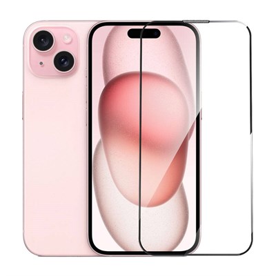 Apple iPhone 15 Plus Wiwu GT-008 Polimer Oleofobik Kaplama Şeffaf Pürüzsüz Temperli Cam Ekran Koruyucu 10lu Paket