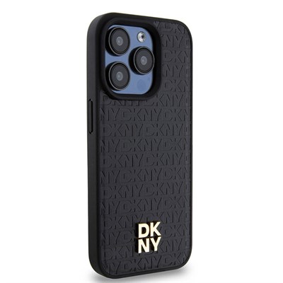 Apple iPhone 15 Pro Kılıf DKNY Orjinal Lisanslı 3D Yazılı Repeat Pattern Kapak