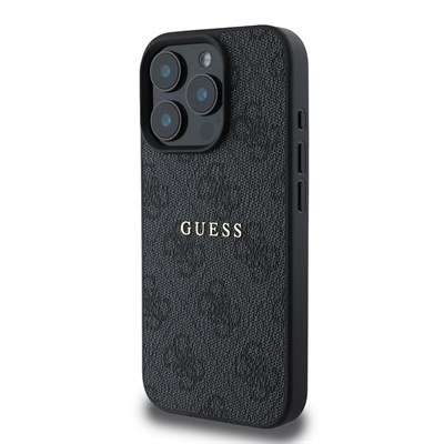 Apple iPhone 15 Pro Kılıf Guess Orjinal Lisanslı Magsafe Şarj Özellikli 4G Desen Yazı Logolu Kapak