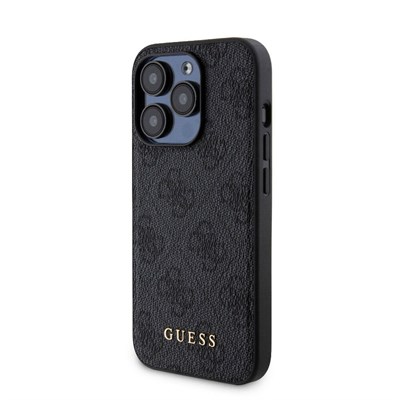 Apple iPhone 15 Pro Kılıf Guess Orjinal Lisanslı Magsafe Şarj Özellikli Yazı Logolu 4G Desenli Kapak + Powerbank 5000mAh 2in1 Set