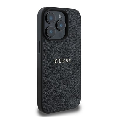 Apple iPhone 15 Pro Kılıf Guess Orjinal Lisanslı Magsafe Şarj Özellikli 4G Desen Yazı Logolu Kapak