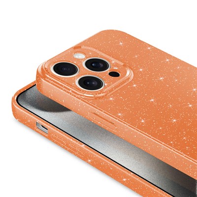 Apple iPhone 15 Pro Kılıf Kamera Korumalı Simli Lüks Zore Koton Kapak