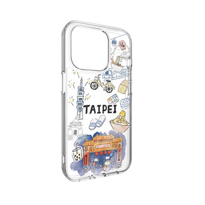 Apple iPhone 15 Pro Magsafe Şarj Özellikli Çizim Desenli Şok Önleyicili Şeffaf Switcheasy City-M Taipei Kapak