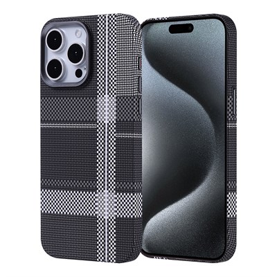 Apple iPhone 15 Pro Kılıf Magsafe Şarj Özellikli Karbon Fiber Görünümlü Zore Nekst Kapak