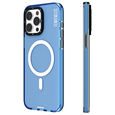 Apple iPhone 15 Pro Kılıf Magsafe Şarj Özellikli YoungKit Crystal Color Serisi Kapak
