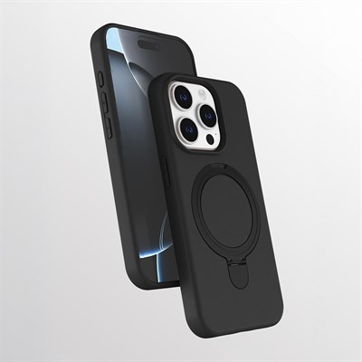 Apple iPhone 15 Pro Kılıf M-safe Şarj Özellikli Standlı Zore Samara Kapak