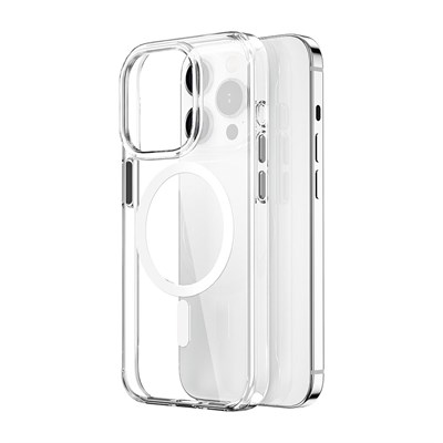 Apple iPhone 15 Pro Kılıf Wiwu ZYS-013 Magsafe Şarj Özellikli Renkli Kamera Çerçeveli Şeffaf Jelly Kapak