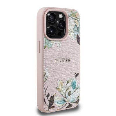 Apple iPhone 15 Pro Max Kılıf Guess Orjinal Lisanslı PU Deri 4G Büyük Metal Logolu Çapraz Vücut Askılı Kapak