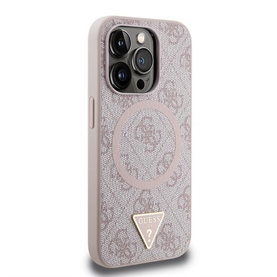 Apple iPhone 15 Pro Max Kılıf Guess Orjinal Lisanslı Grained Yazı Logolu Kamera Standlı Kapak