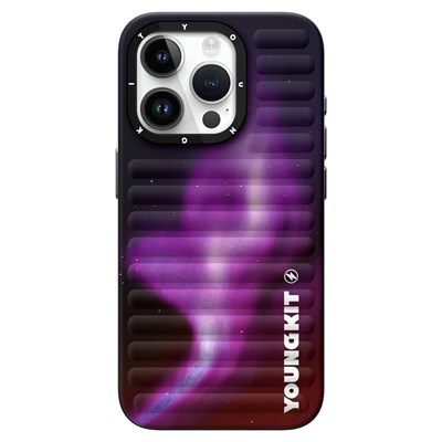 Apple iPhone 15 Pro Max Kılıf Kuzey Işıkları Desenli Youngkit Aurora Serisi Kapak
