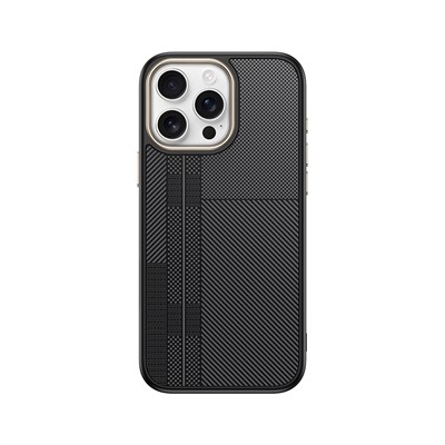 Apple iPhone 15 Pro Max Kılıf M-safe Şarj Özellikli Karbon Fiber Görünümlü Zore Antina Kapak